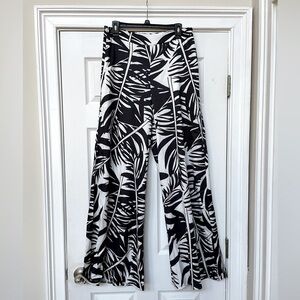 Tropical Wide Leg Pant Black & White, Women’s Size Large